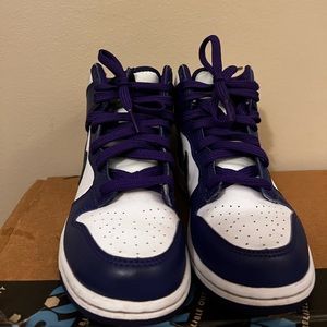 Nike Dunks. Purple & white. Size 1.5. Worn a few times.